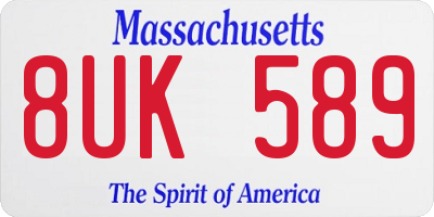 MA license plate 8UK589