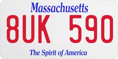 MA license plate 8UK590