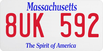 MA license plate 8UK592