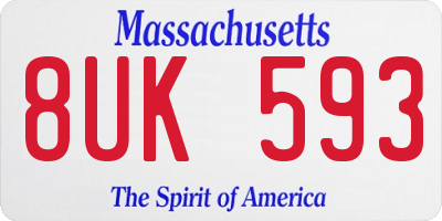 MA license plate 8UK593