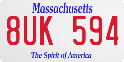 MA license plate 8UK594