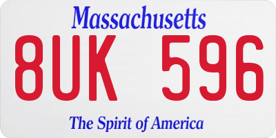 MA license plate 8UK596