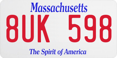 MA license plate 8UK598