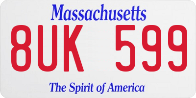 MA license plate 8UK599