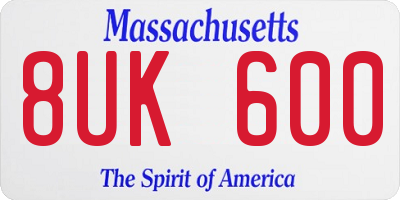 MA license plate 8UK600
