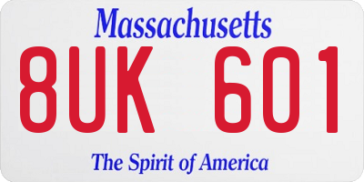 MA license plate 8UK601