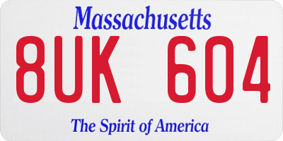 MA license plate 8UK604