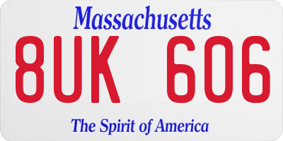 MA license plate 8UK606