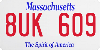 MA license plate 8UK609