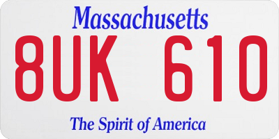 MA license plate 8UK610