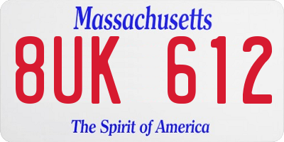 MA license plate 8UK612