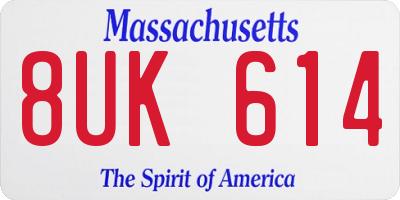 MA license plate 8UK614