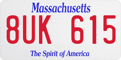 MA license plate 8UK615
