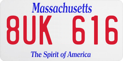 MA license plate 8UK616