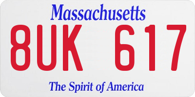MA license plate 8UK617