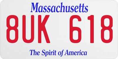 MA license plate 8UK618