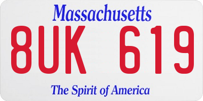 MA license plate 8UK619