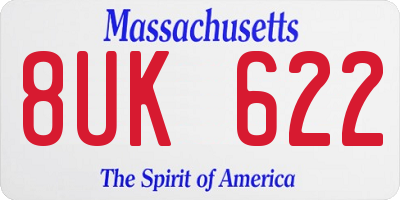 MA license plate 8UK622