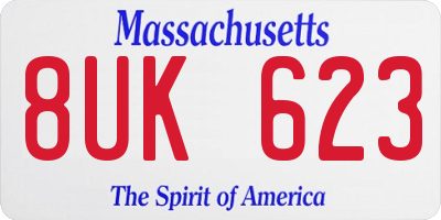 MA license plate 8UK623