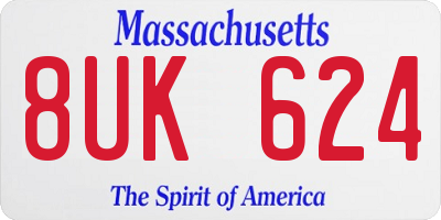 MA license plate 8UK624