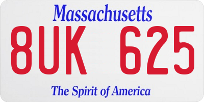 MA license plate 8UK625