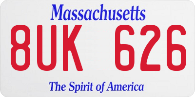 MA license plate 8UK626
