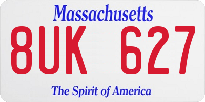 MA license plate 8UK627