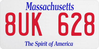 MA license plate 8UK628