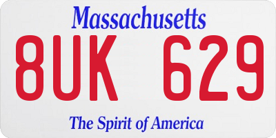 MA license plate 8UK629