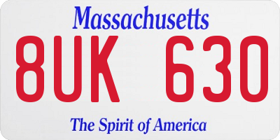 MA license plate 8UK630