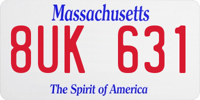 MA license plate 8UK631