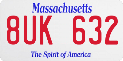 MA license plate 8UK632