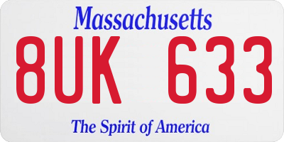 MA license plate 8UK633
