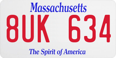 MA license plate 8UK634