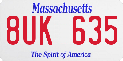 MA license plate 8UK635