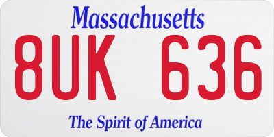 MA license plate 8UK636
