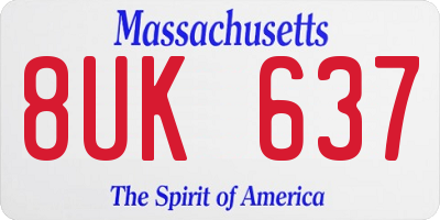 MA license plate 8UK637