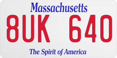 MA license plate 8UK640