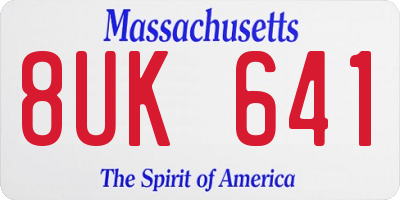 MA license plate 8UK641