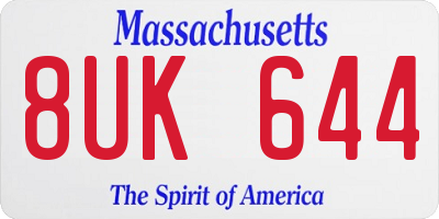 MA license plate 8UK644