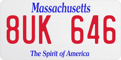 MA license plate 8UK646