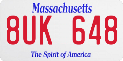 MA license plate 8UK648