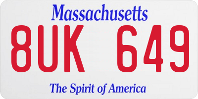 MA license plate 8UK649