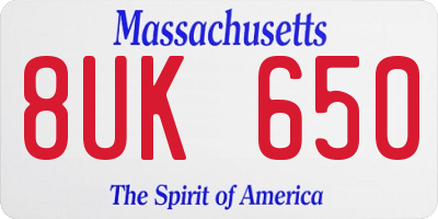 MA license plate 8UK650