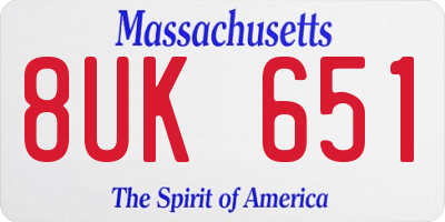 MA license plate 8UK651