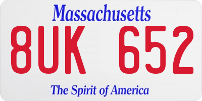 MA license plate 8UK652