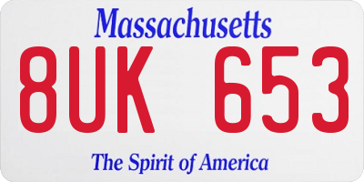MA license plate 8UK653