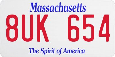 MA license plate 8UK654