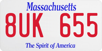MA license plate 8UK655