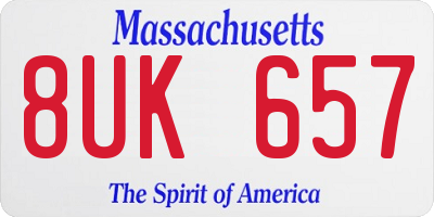 MA license plate 8UK657